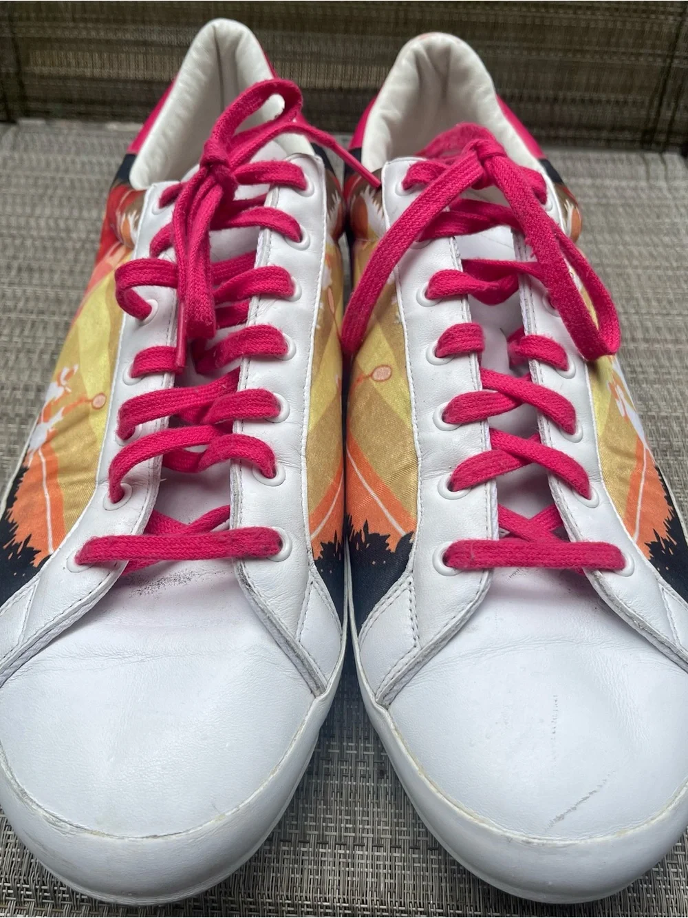 VINTAGE ADIDAS ROD LAVER MENS SIZE 13.5 TENNIS GRAPICS PRINT SHOES
